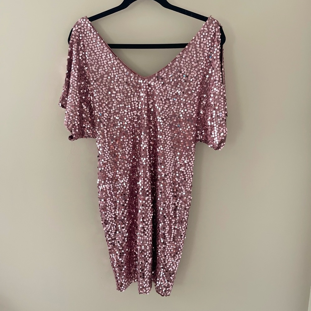 NWOT As U Wish - Dusty Rose Sequin Dress